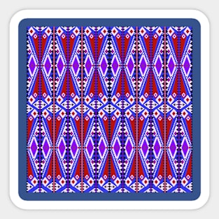 Red and Blue Tribal Geometry Sticker